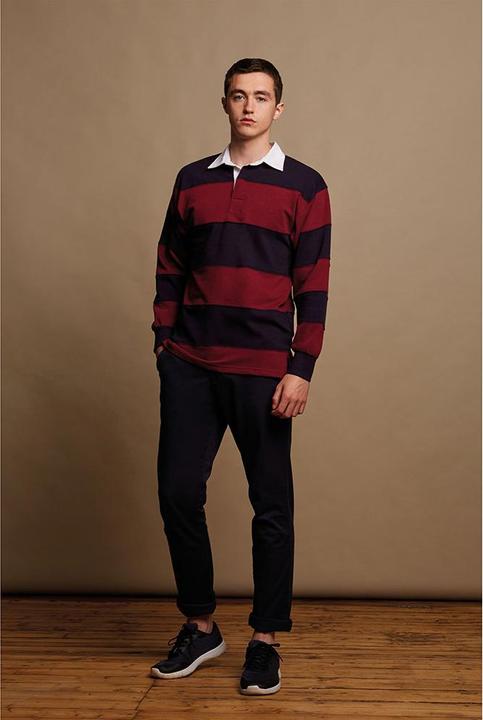 Produktbild Front Row Rugby Poloshirt Langärmlig Gestreift (XXL)