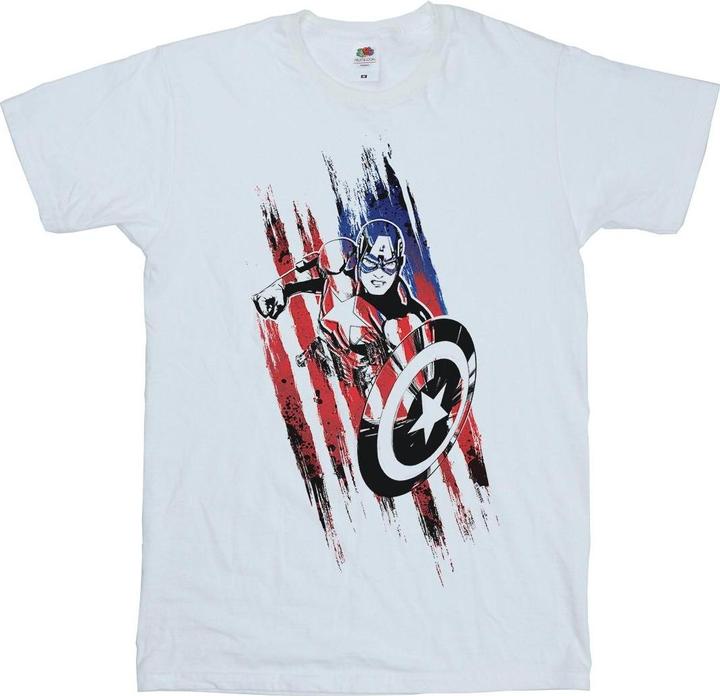 Actual product image Boys Avengers Captain America Streaks T-Shirt (140, 146)
