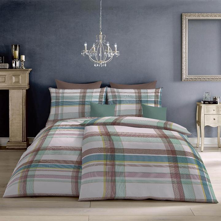 Produktbild Fleuresse Mako-Satin Bettwäsche Milano 114323 beige grün (Bettwäsche Set, 135x200 cm + 80x80 cm)