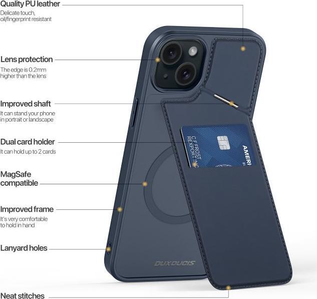 Immagine prodotto Dux Ducis Custodia rigida in PC e TPU della serie Rafi II Mag (Apple iPhone 15)