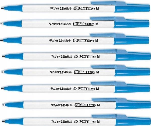 Energy Label Paper Mate Biros Kilometrico Reycled M Blue 8-pack blister (Blue, 8 x)