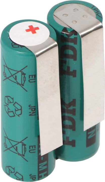 Produktbild Panasonic Akku 2HHR120 für Rasierer 2,4 Volt, mit Lötfahnen zum Selbstumbau, Neu: orange statt grün (1 Stk., 4/5 AA, 1200 mAh)