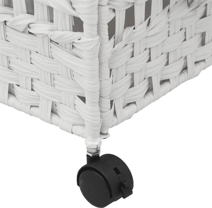 Productafbeelding VidaXL Wasmand met wielen Wit 66x35x60 cm Rotan, kleur