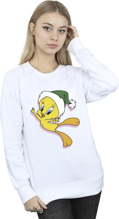 Actual product image Looney Tunes Womens/Ladies Tweety Christmas Hat Sweatshirt (XXL)