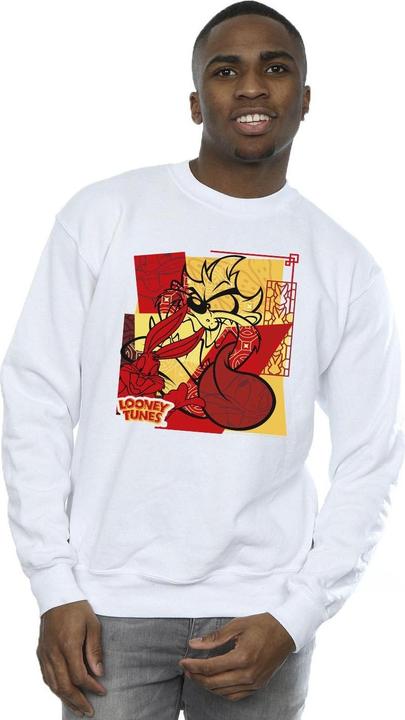Actual product image Looney Tunes Mens Taz Bugs Rabbit New Year Sweatshirt (XL)