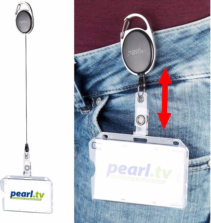 Actual product image General Office Set of 50 hard plastic ID covers with yoyo attachment clip (50 x)