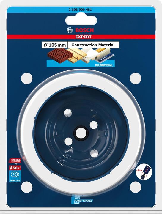 Produktbild Bosch Professional Zubehör EXPERT Construction Material Lochsäge, 105 x 60 mm (105 Millimeter)