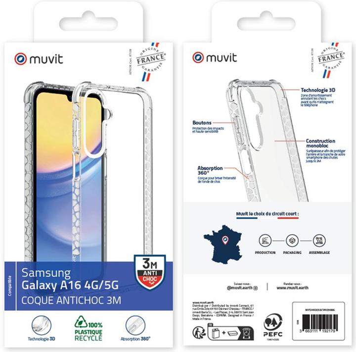 Actual product image Muvit France Coque Transparente Renforcee 3m Samsung Galaxy A16 4g/5g (Samsung Galaxy A16 5G)