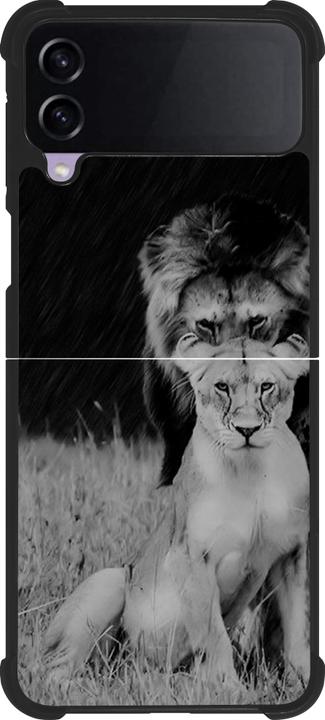 Image du produit PhoneLook Coque Silicone rigide noir Angry lions (Samsung Galaxy Z Flip3)