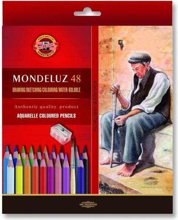Actual product image Koh-i-Noor Watercolour pencils 48 colours Mondeluz (Multicoloured, 48 x)