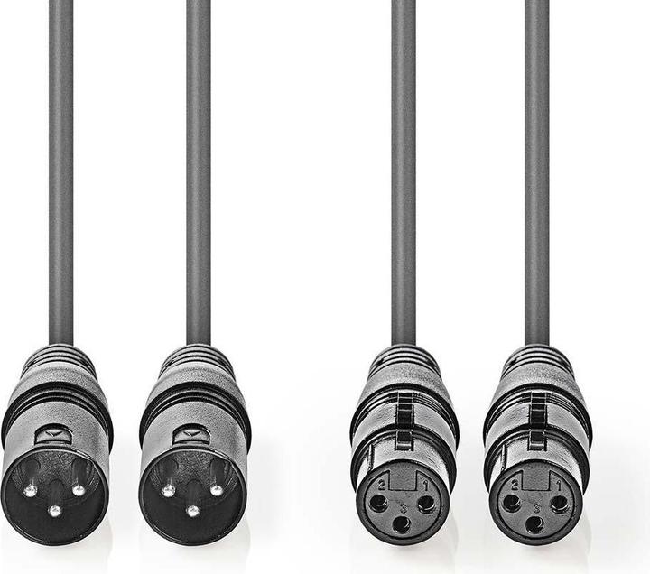 Immagine prodotto Nedis Cavo audio XLR compensato 2X XLR 3-pin Mach (3 m, XLR)