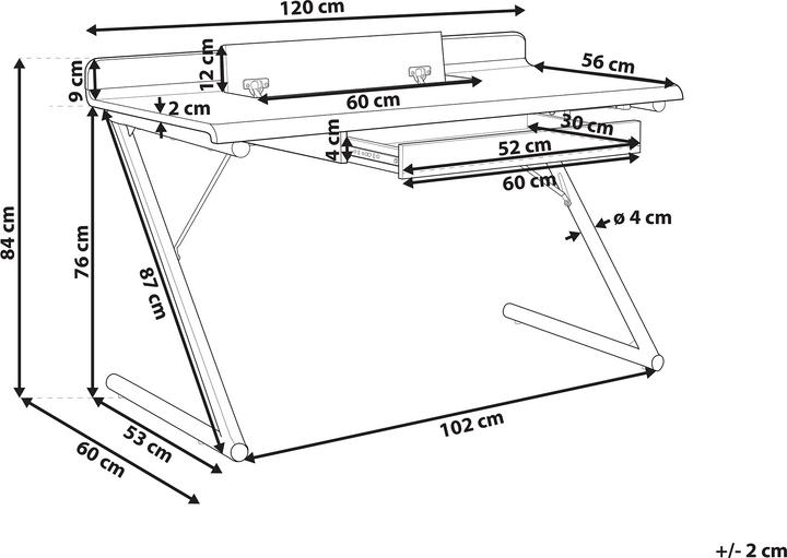 Actual product image Beliani Desk white / light wood shade 120 x 60 cm drawer FOCUS (120 x 60 x 84 cm)