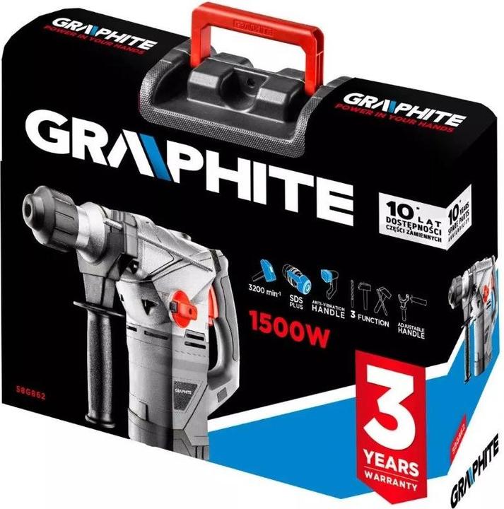 Immagine prodotto Graphite 58G862 Martello rotante da 1500 W (Corrente elettrica)