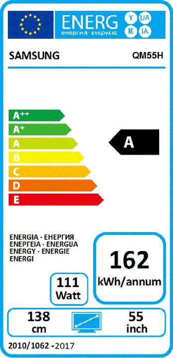Energie-Label Samsung Qm55h (3840 x 2160 Pixel, 55")