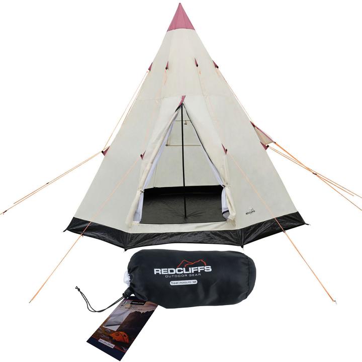 Casativo Set aus 3-Personen Tipi-Zelt, Ø 2,5m und Reise-Insektennetz (170 x 220 cm) (0.04 kg, 3 Personen)