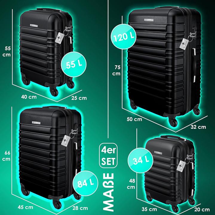 Actual product image Kesser Hard case set (120 l, Hand luggage (up to 50 litres), M (50 - 90l), L (90 - 115l), XL (from 140l))