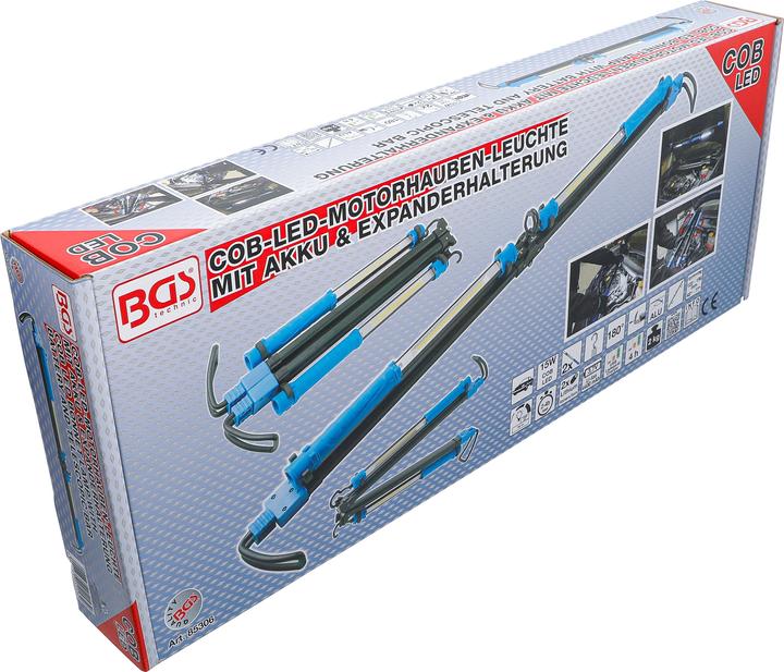 Actual product image BGS COB LED Bonnet Lamp with Battery and Telescopic Bar 2 COB-LED-Handheld Work Lamps (1500 lm)