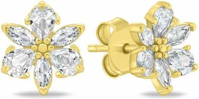 Brilio Silver - Sparkling silver earrings Flowers EA1064W