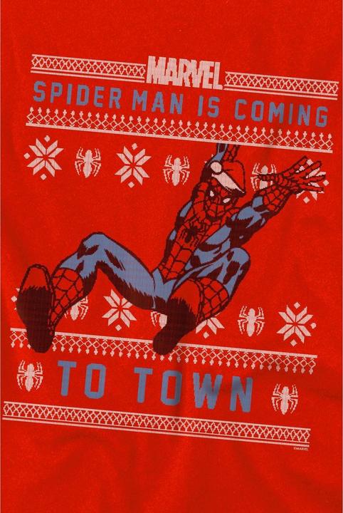 Actual product image Spiderman Childrens/Kids Christmas Sweater T-Shirt (116)