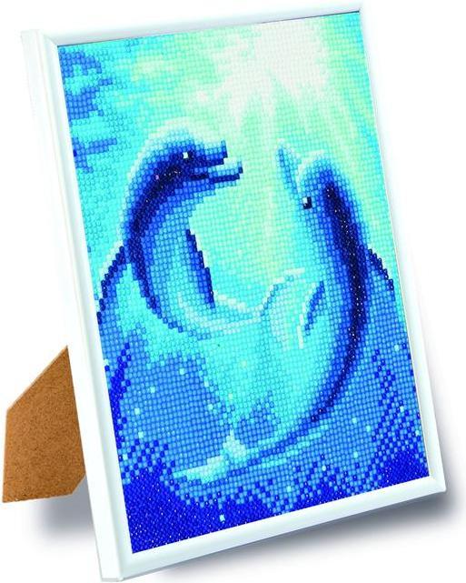 Actual product image Craft Buddy Dolphin Dance, 21x25cm Picture with Frame Crystal Art