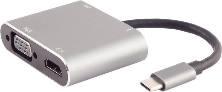 Shiverpeaks S/CONN maximum connectivity USB-DOCK--USB-C multiport Docking Station, 4in1, HDMI, VGA, PD, Hub (USB-C, 4 Ports)