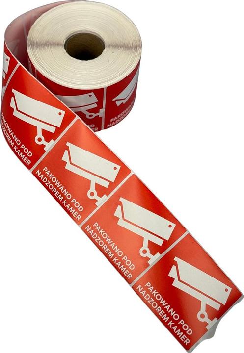 Produktbild Bestpak BSTech Selbstklebeetikett „Verpackt unter Kameraüberwachung“ 80x80 mm 1000 Stk.