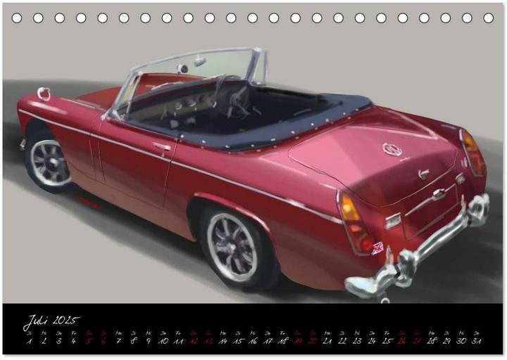 Actual product image Sportwagen Klassiker Kunst (Tischkalender 2025 DIN A5 quer), Monatskalender (A5, German)