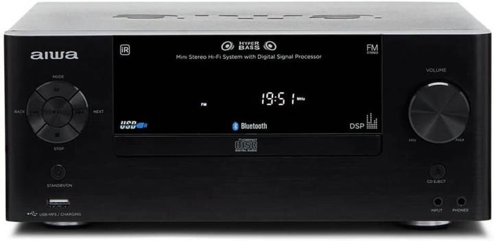 Actual product image Aiwa MSBTU-500 Stereo System Bluetooth®, AUX, CD, USB, FM, 50W Black (Bluetooth, CD player, 1x 50 W)