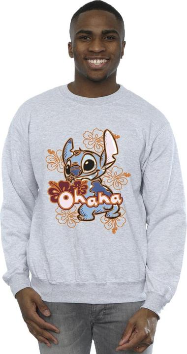 Image du produit Disney - Sweat LILO AND STITCH OHANA ORANGE HIBISCUS - Homme (M)