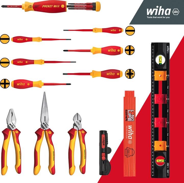Produktbild Wiha Werkzeugkoffer Basic Set L electric, 18-tlg (18 Teile)