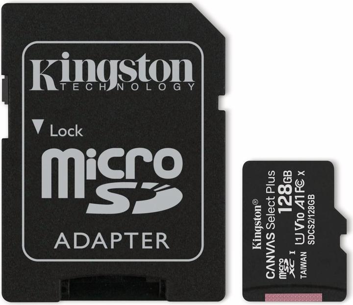 Actual product image Kingston Canvas Select Plus (128 GB, microSDXC, U1, UHS-I)