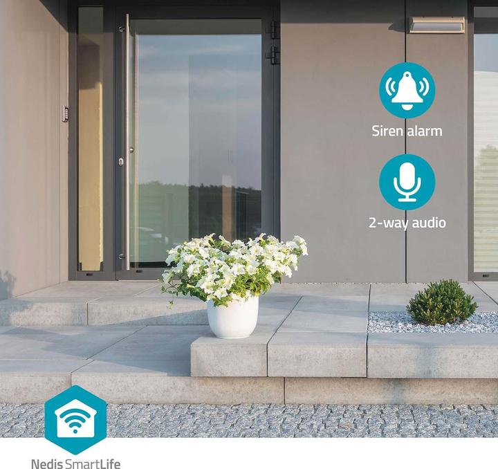 Immagine prodotto Nedis SmartLife Telecamera da esterno | Wi-Fi | Luce ambientale | Full HD 1080p | IP65 | Archiviazione (1920 x 1080 Pixels)