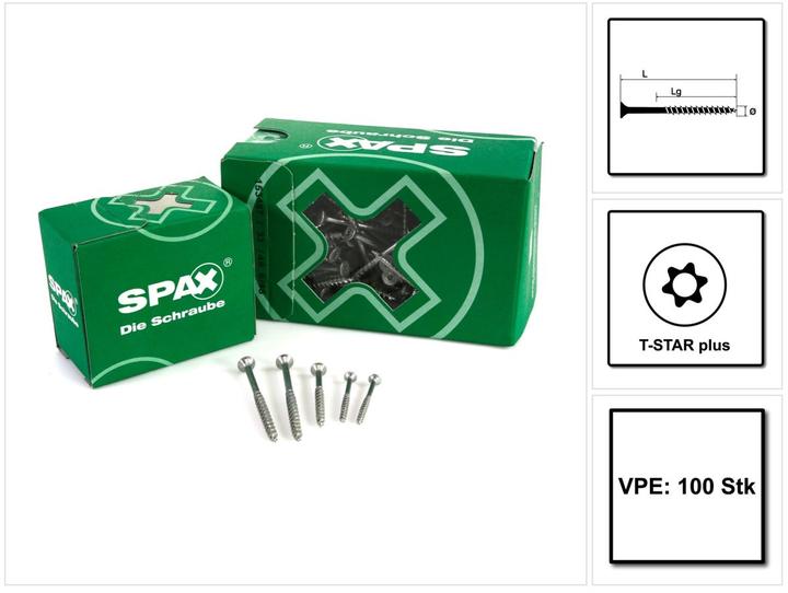 Image du produit Spax Vis pour panneaux d'aggloméré SK T30 6,0x120 mm (100 Vis par pièce)