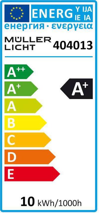 Energy Label Müller Licht E27 LED W bulb shape (E27, 9.50 W, 806 lm, 1 x, G)