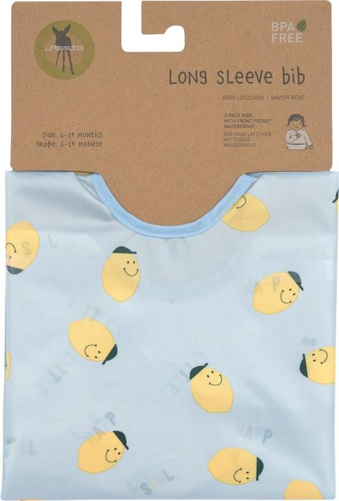 Actual product image Lässig Ärmellätzchen mit Auffangschutz 2er Pack Happy Fruits Lemon (6 months)