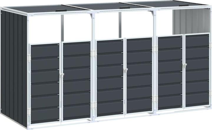 Image du produit VidaXL Abri à poubelles pour 3 tonnes Anthracite 216x81x115 cm Acier