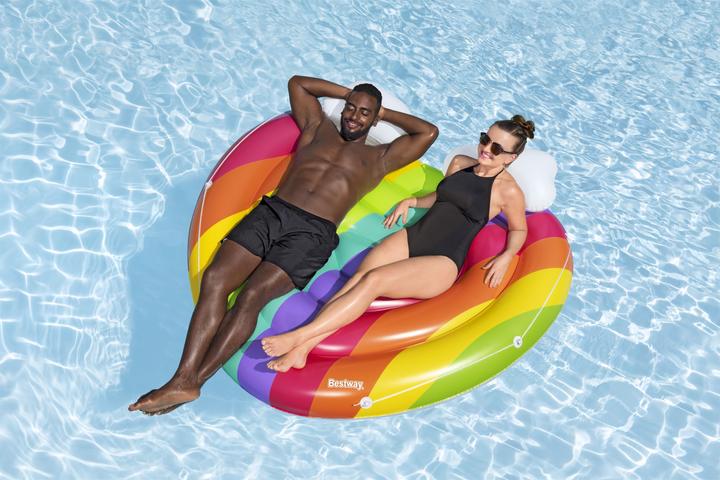 Actual product image Bestway Rainbow Dreams™ 2-Person Inflatable Pool Island 1.75 m x 1.63 m