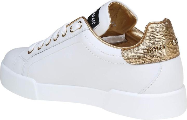 Produktbild Dolce & Gabbana portofino sneakers white and gold with dg logo (40)