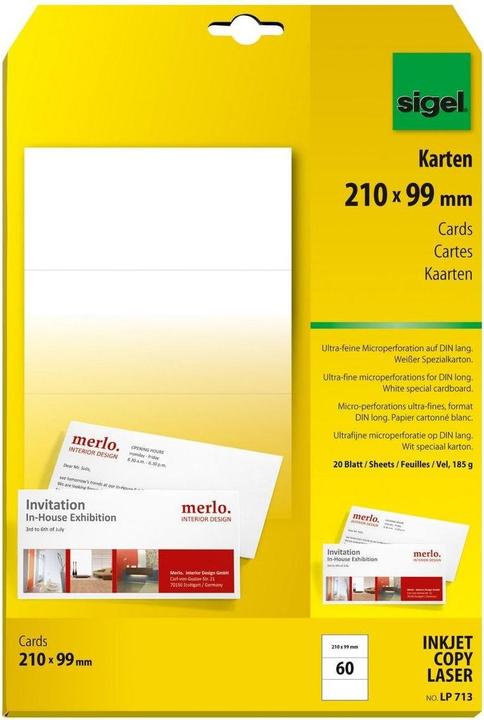 Produktbild Sigel Korrespondenz-Karten (185 g/m², 20 x, A4)