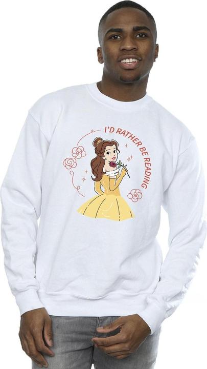 Actual product image Disney Mens Beauty And The Beast I'd Rather Be Reading Cotton Sweatshirt (XL)
