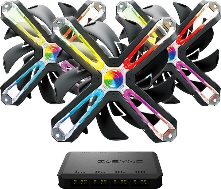 Actual product image Zalman 120mm ZM-SF120A3 ARGB Triple Pack incl. Controller (120 mm, 3 x)