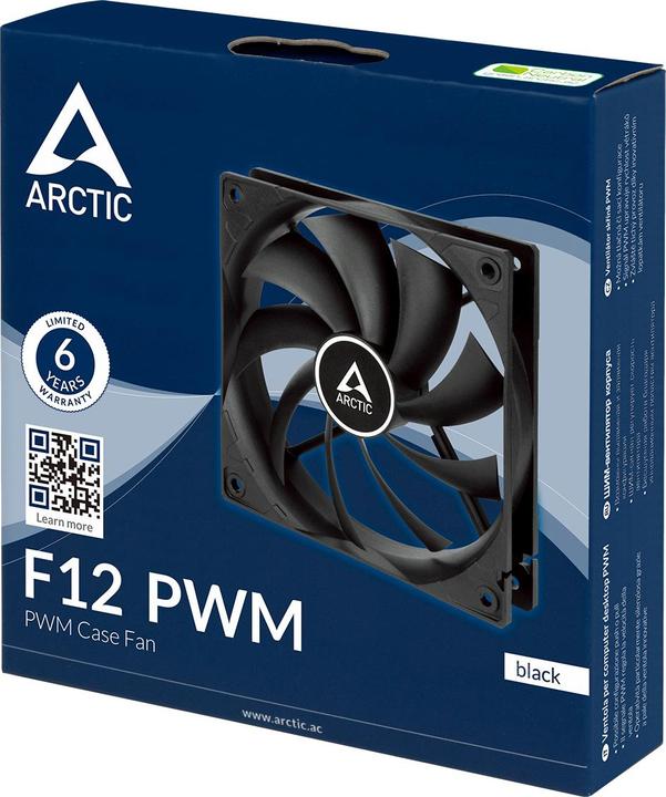 Actual product image Arctic F12 PWM (Black) - 5 Pack (120 mm, 5 x)
