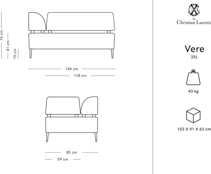 Actual product image CXL by Christian Lacroix Vere (4-seater, 3-seater, 2 person sofa)