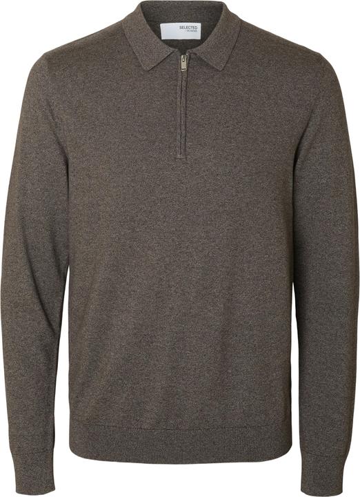 Selected Homme Slhberg Ls Half Zip Polo Noos