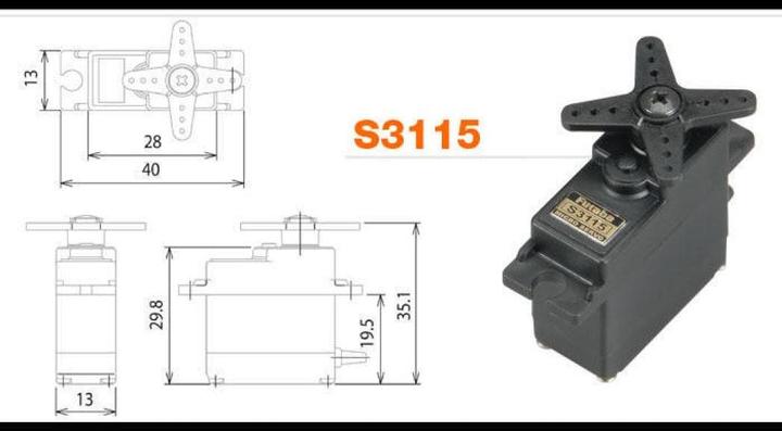 Actual product image Futaba Servo S3115 Analog