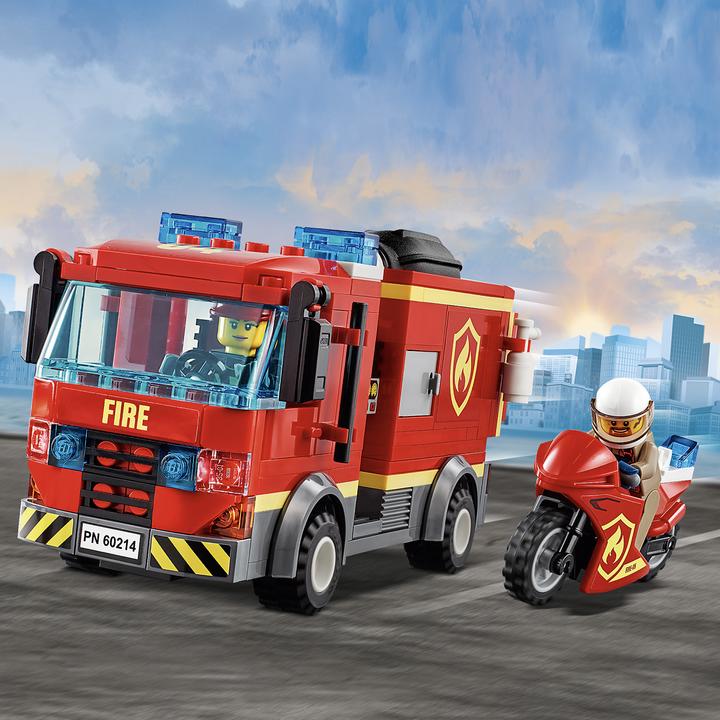 Actual product image LEGO Fire brigade deployment at Burger Restaurant (60214, LEGO City)