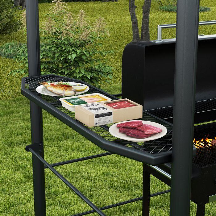Produktbild Swisshandel24 Grillpavillon Flammschutzdach BBQ Pavillon UV Schutz Pergola Stahl PC Dunkelgrau 240x150x230cm (240 cm, 150 cm)