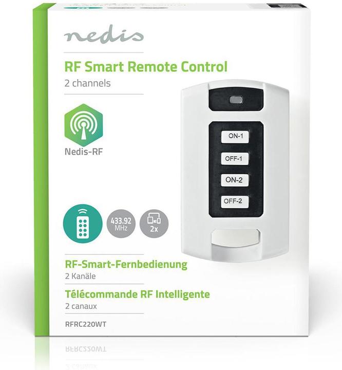 Image du produit Nedis Télécommande RF 2 canaux - Blanc (Télécommande universelle, Fréquence radio (RF))