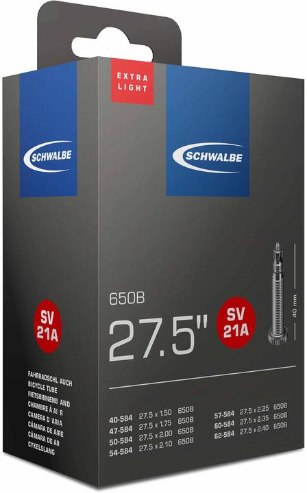 Produktbild Schwalbe SV21a Extra Light (Presta (SV), 27.5", 40 mm)