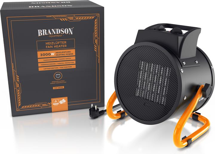 Actual product image Brandson Fan Heater 3000 Watt, 3 kW Fan Heater, Ceramic Electric Fan Heater for Construction Site, Ceramic (3000 W)